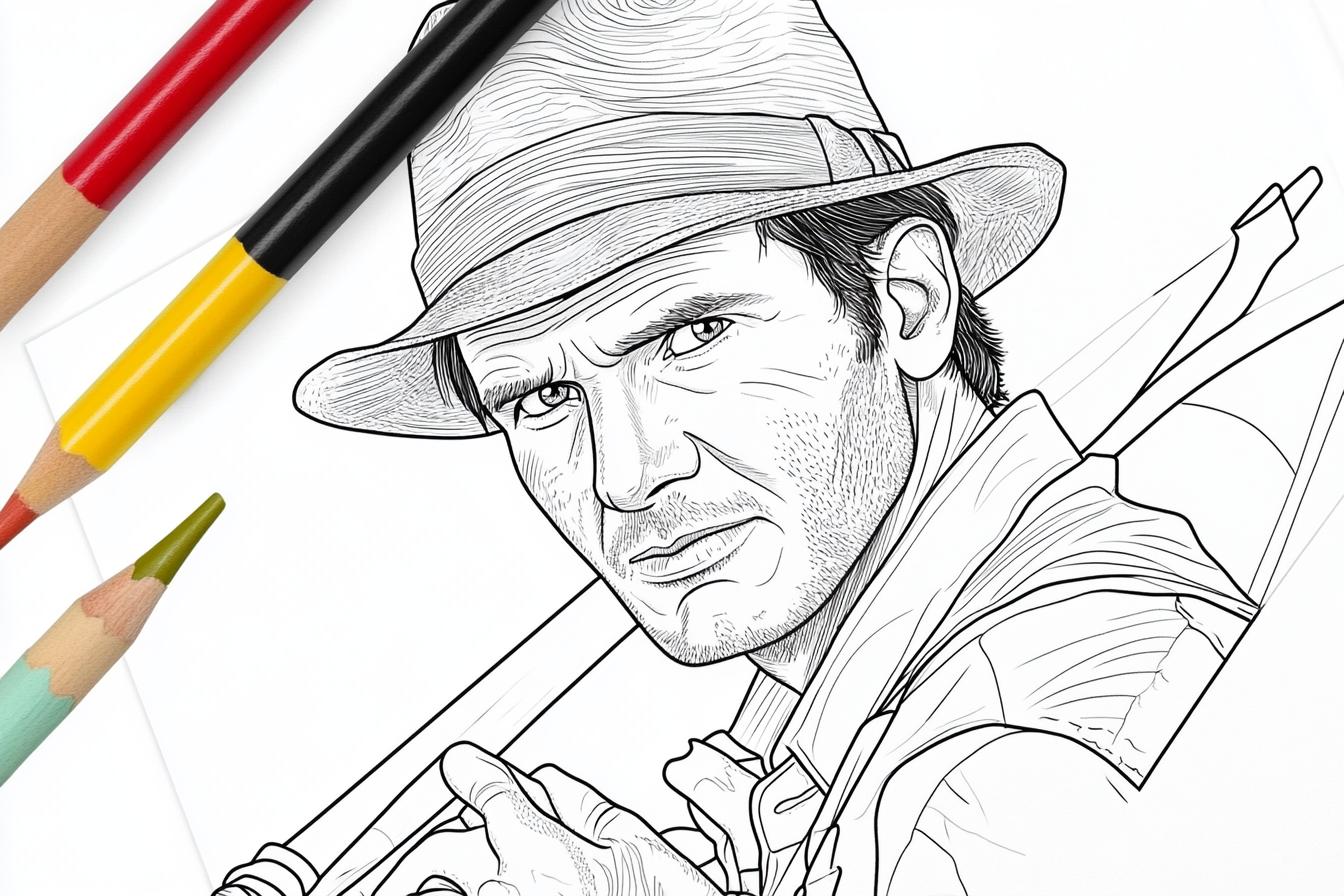 Free Printable PDF Indiana Jones Coloring Pages