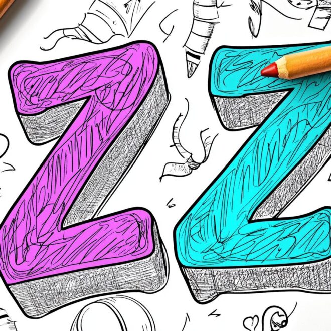 Letter “Z” Coloring Pages : Fun Learning and Creative Expression