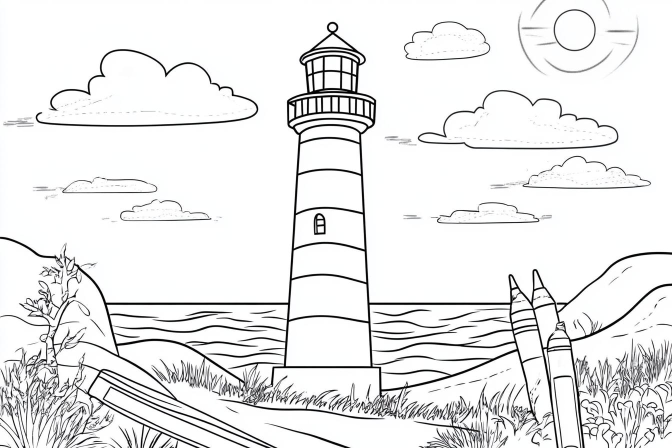 Free Printable PDF Lighthouse Coloring Pages