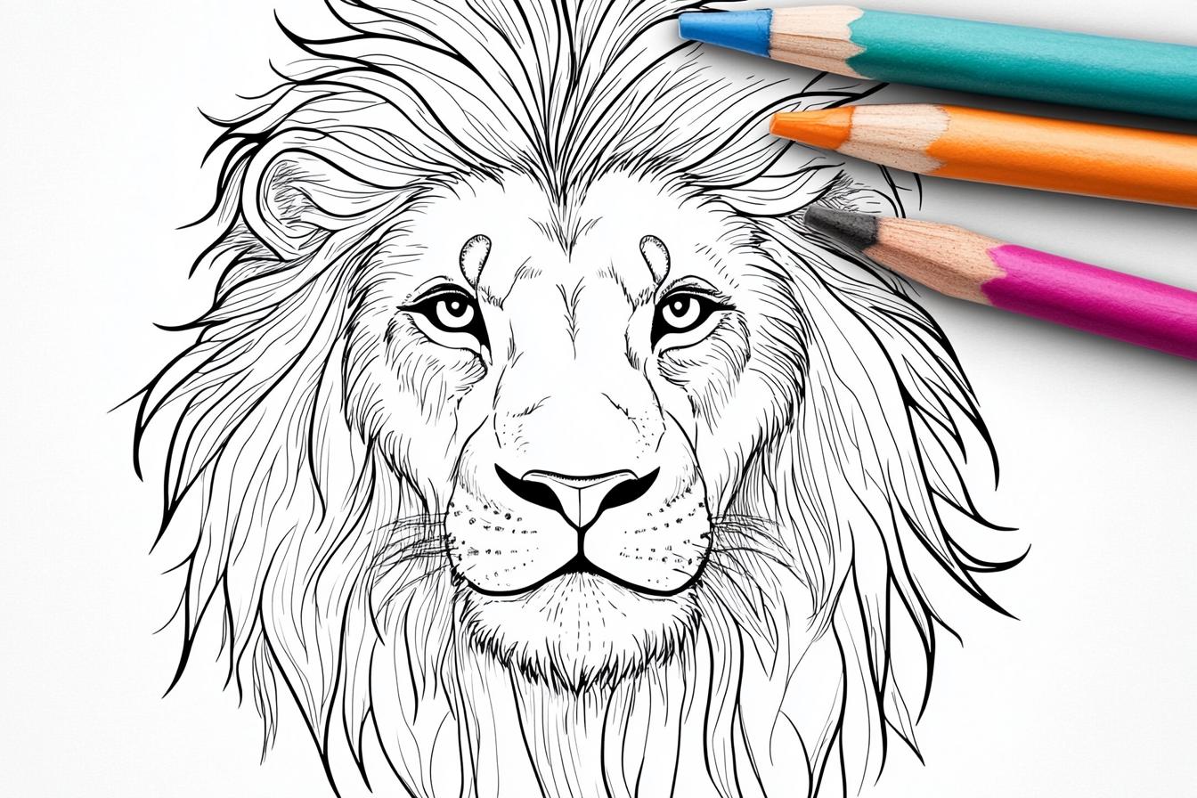 Free Printable PDF Lion Coloring Pages