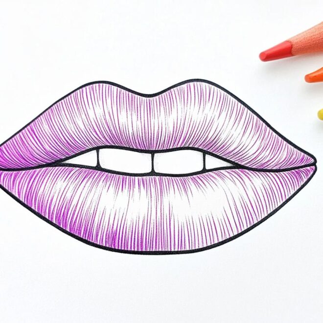 Lips Coloring Pages : Coloring Fun with Lips, Shapes, and Techniques