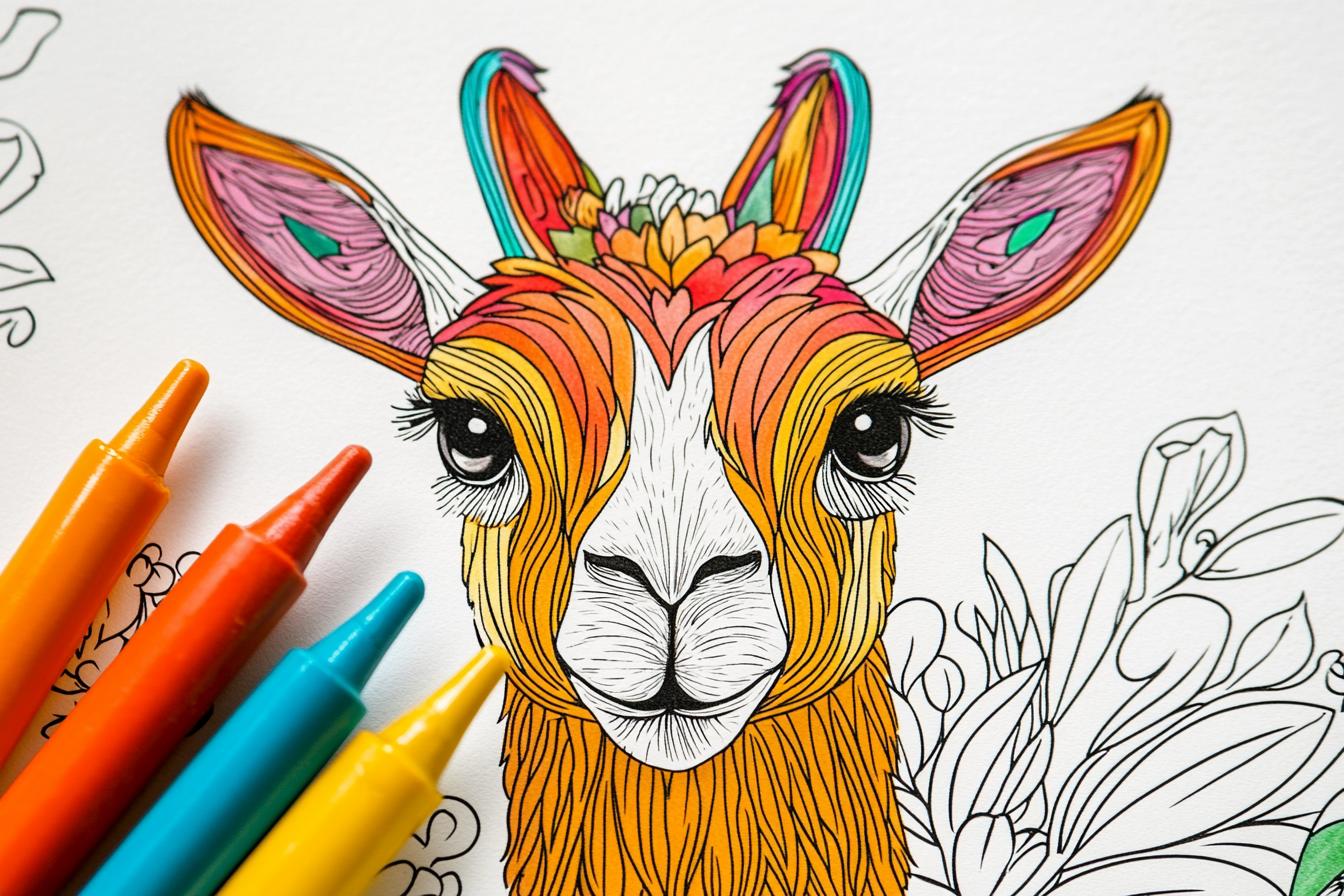 Free Printable PDF Llama Coloring Pages