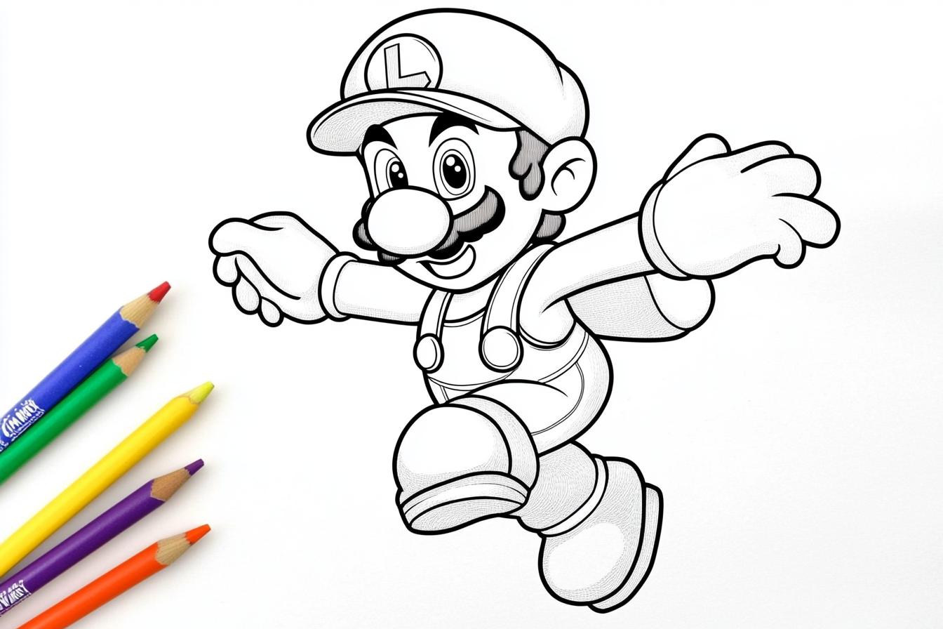 Free Printable PDF Luigi Coloring Pages