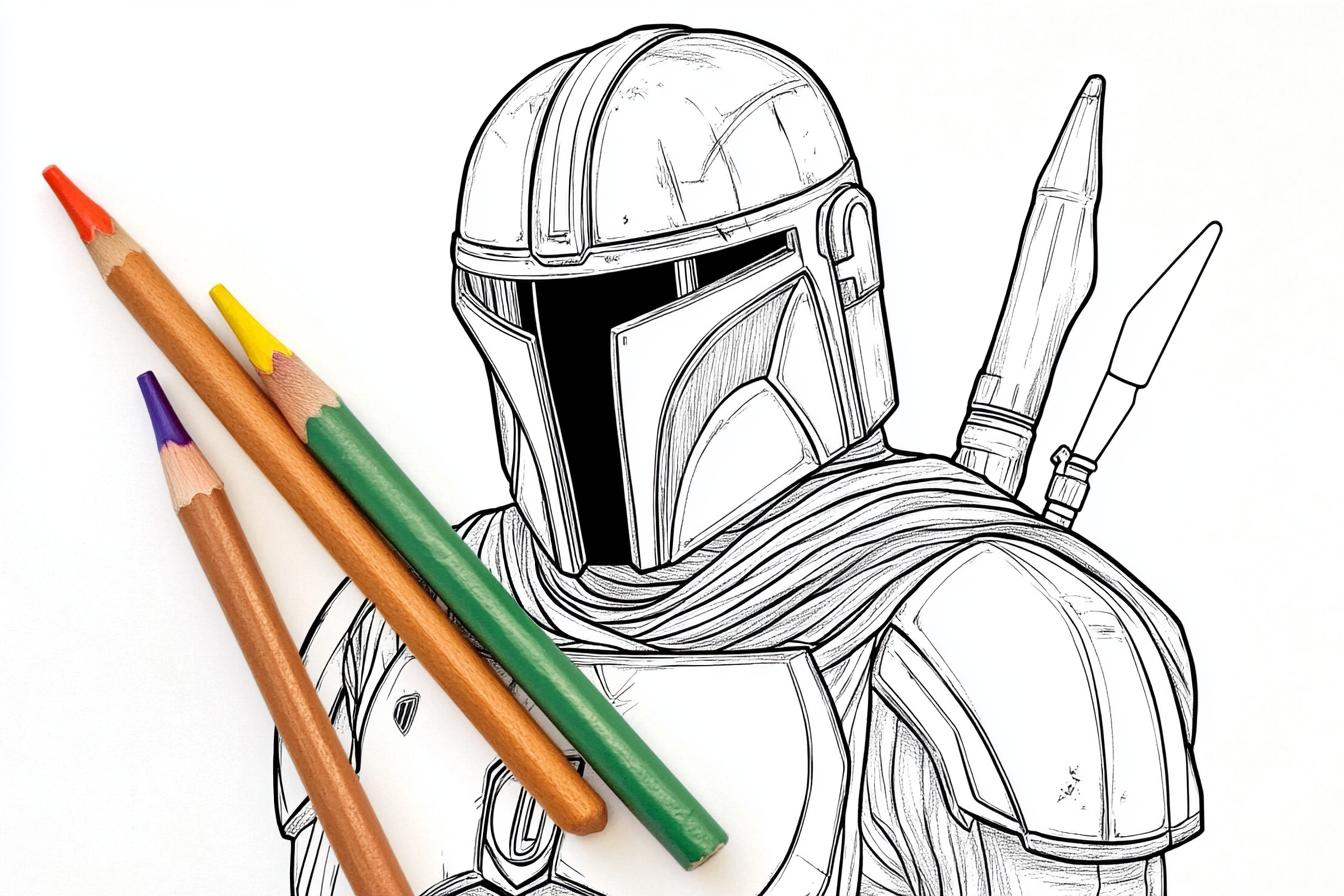 Free Printable PDF Mandalorian Coloring Pages