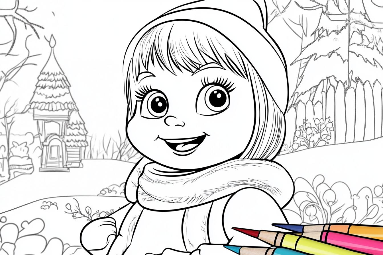 Free Printable PDF Masha And The Bear Coloring Pages