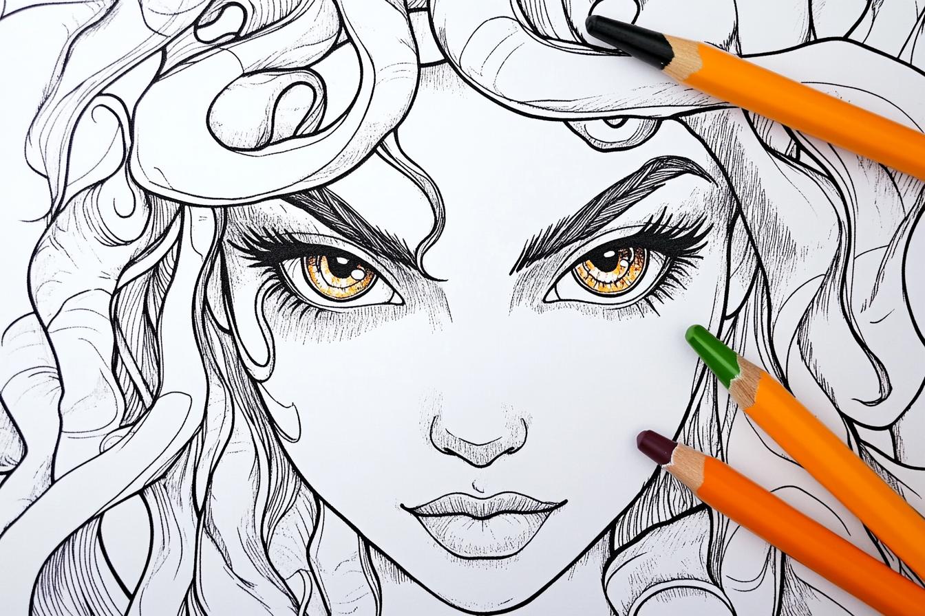 Free Printable PDF Medusa Coloring Pages