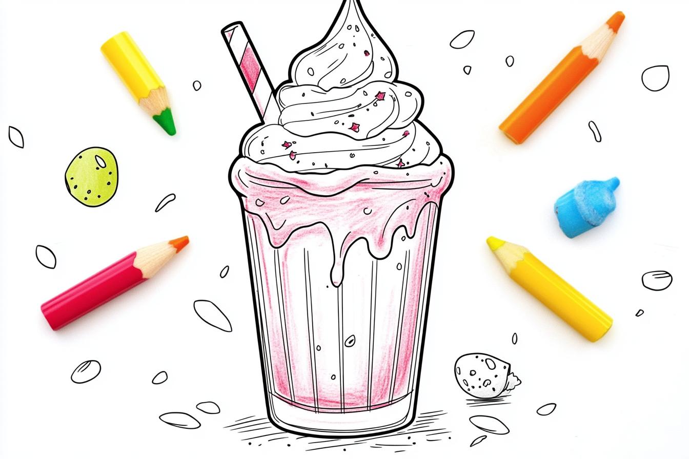 Free Printable PDF Milkshake Coloring Pages