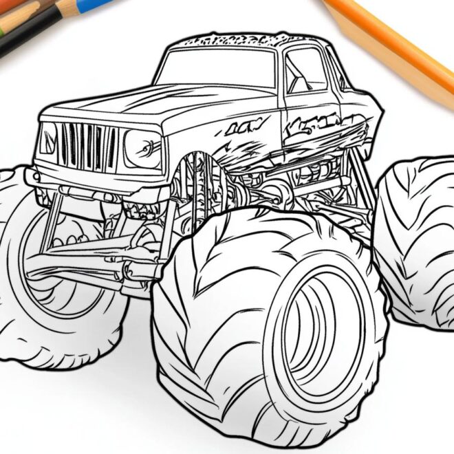 Monster Jam Coloring Pages : Unleash Your Inner Artist with Monster Trucks