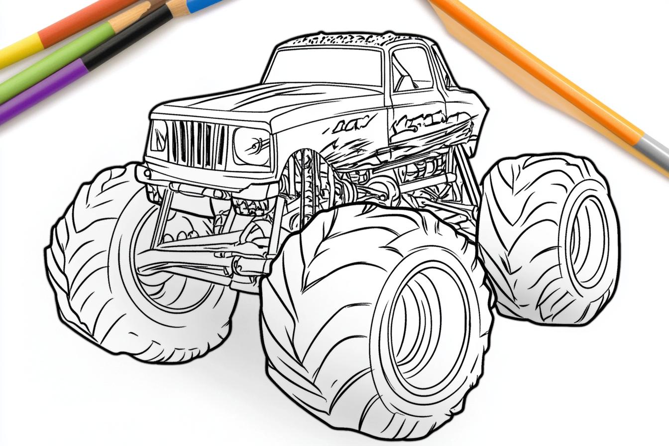 Free Printable PDF Monster Jam Coloring Pages