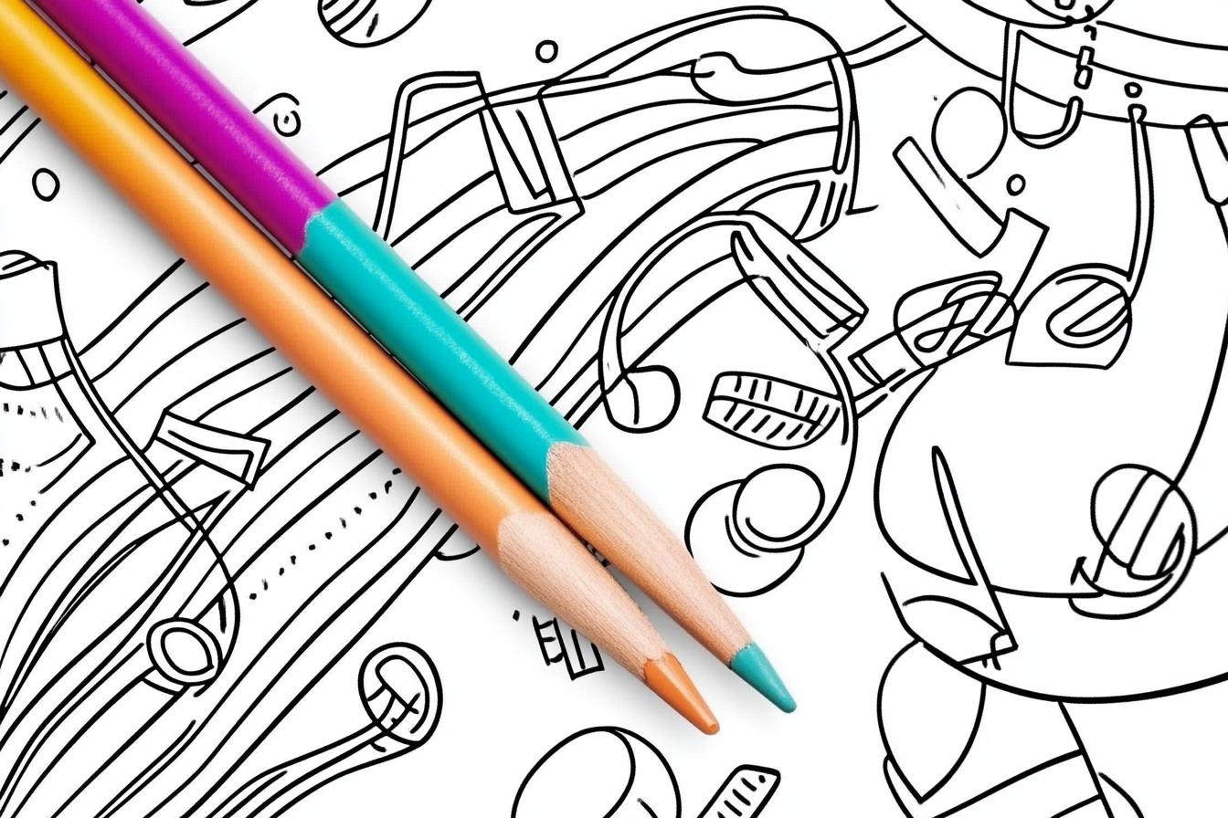 Free Printable PDF Music Notes Coloring Pages