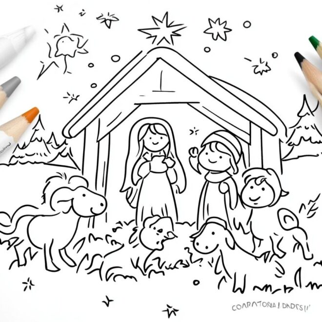 Nativity Coloring Pages : Coloring Fun for Christmas Story Learning