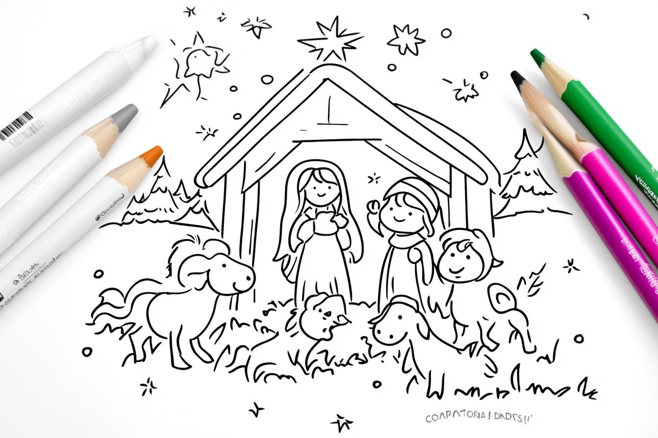 Free Printable PDF Nativity Coloring Pages