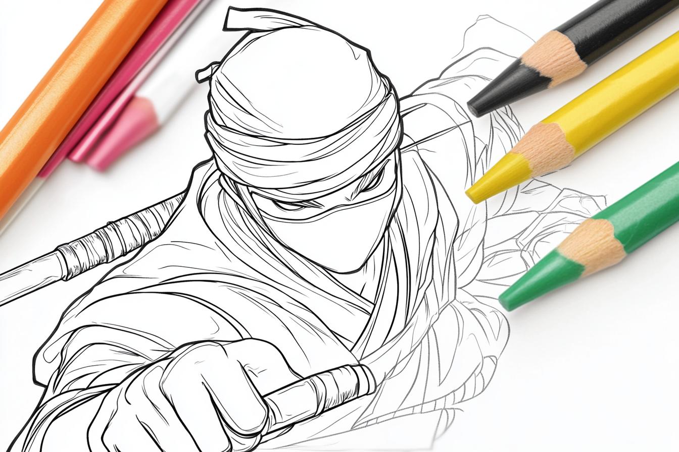 Free Printable PDF Ninja Coloring Pages