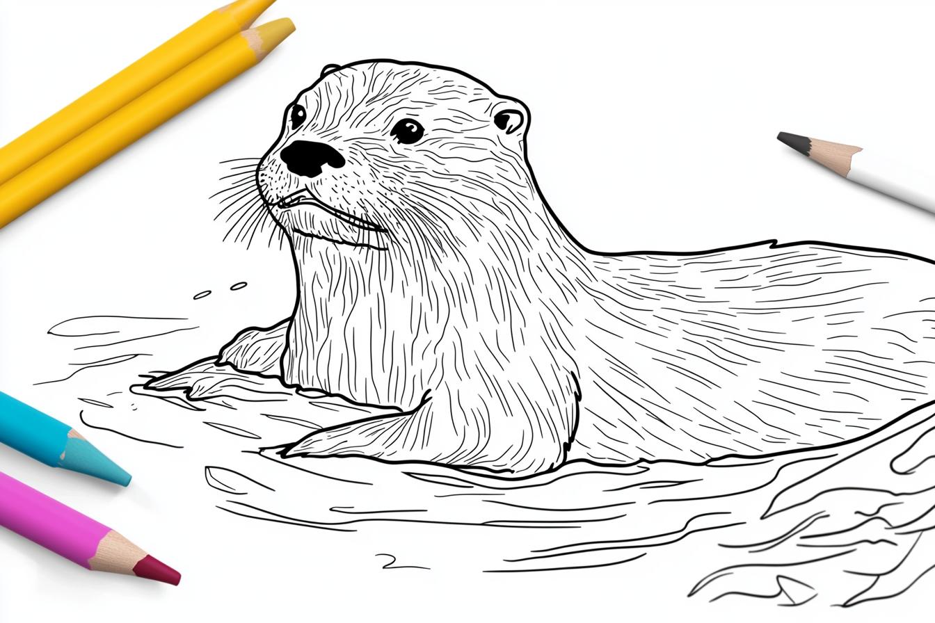 Free Printable PDF Otter Coloring Pages