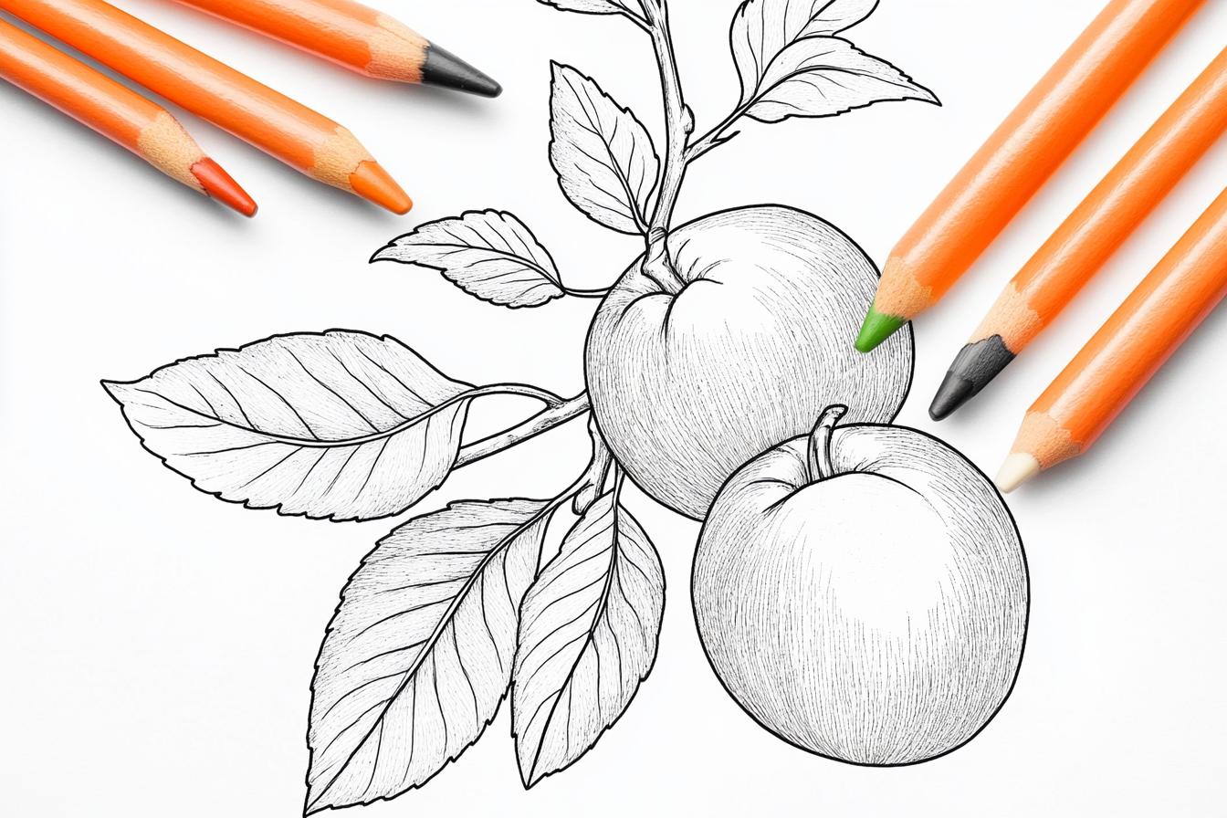 Free Printable PDF Peach Coloring Pages