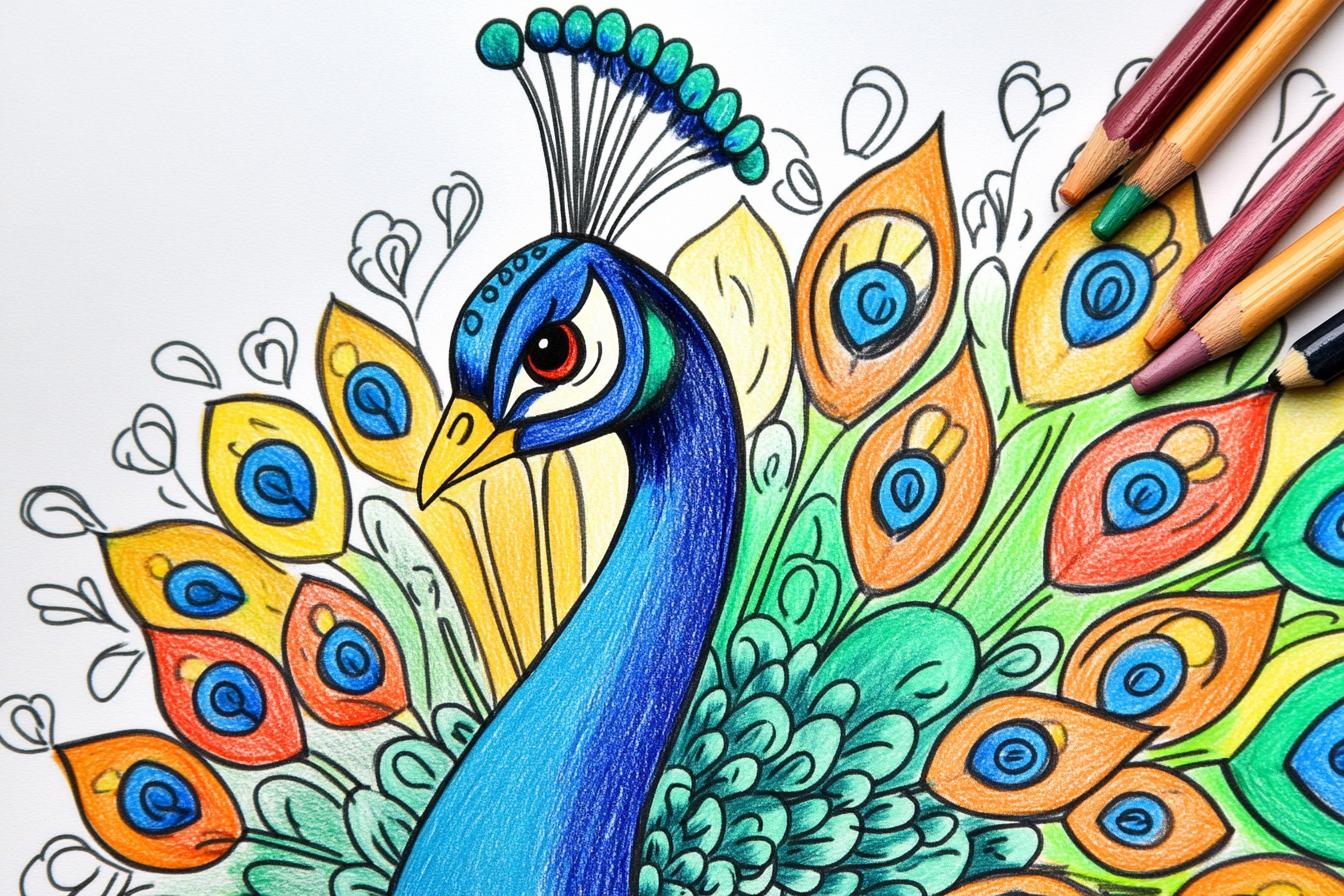 Free Printable PDF Peacock Coloring Pages