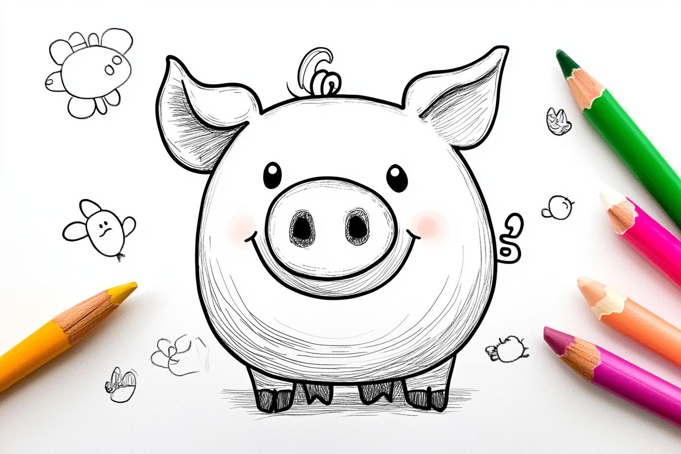 Free Printable PDF Pig Coloring Pages