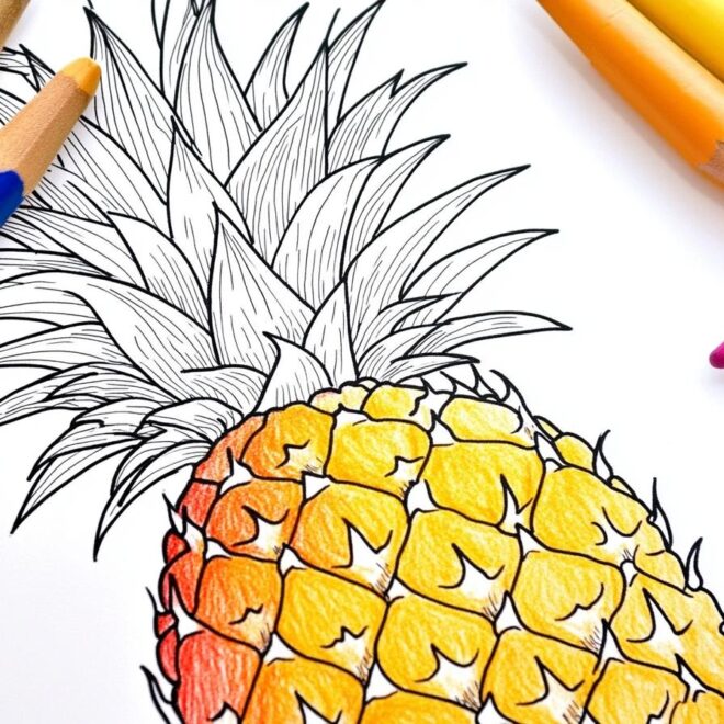 Pineapple Coloring Pages : Fun & Free Printable Pages for Kids