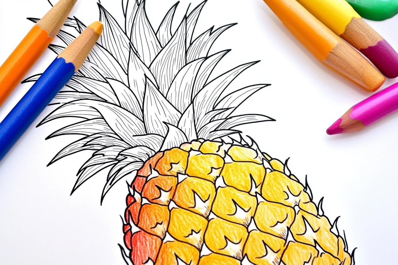 Free Printable PDF Pineapple Coloring Pages