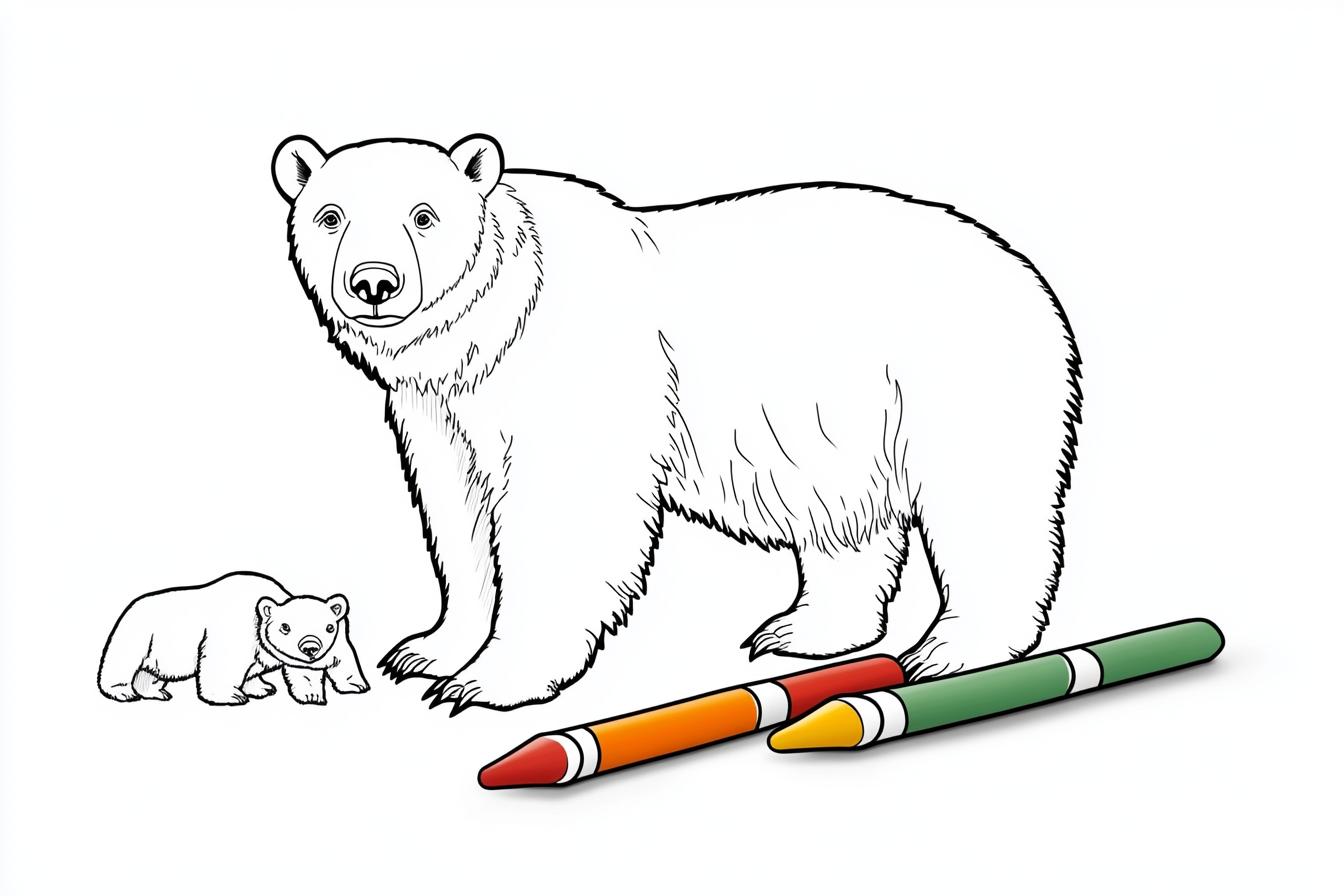 Free Printable PDF Polar Bear Coloring Pages