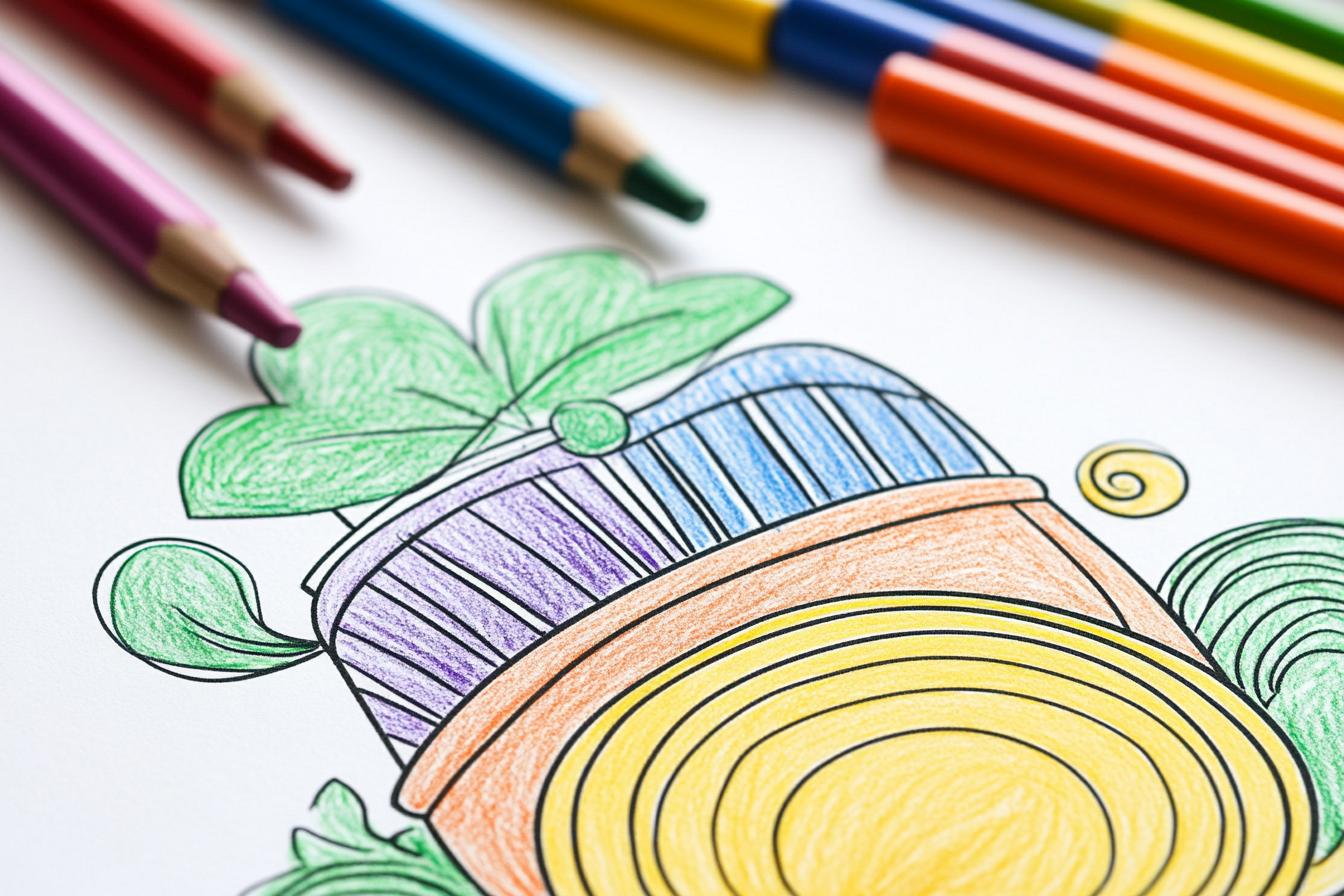 Free Printable PDF Pot of Gold Coloring Pages