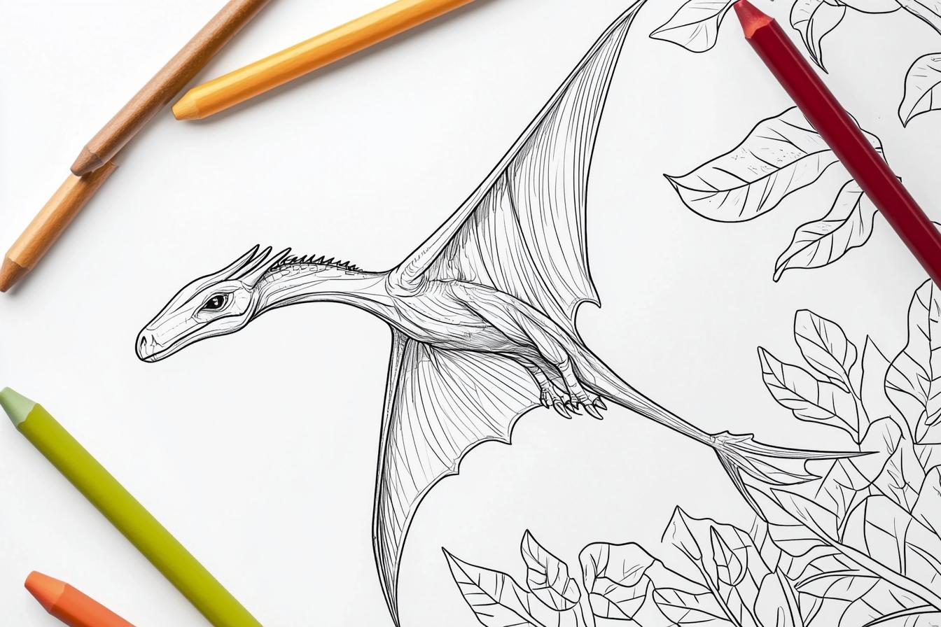 Free Printable PDF Pterodactyl Coloring Pages