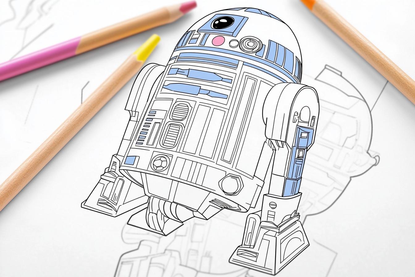 Free Printable PDF R2 D2 Coloring Pages