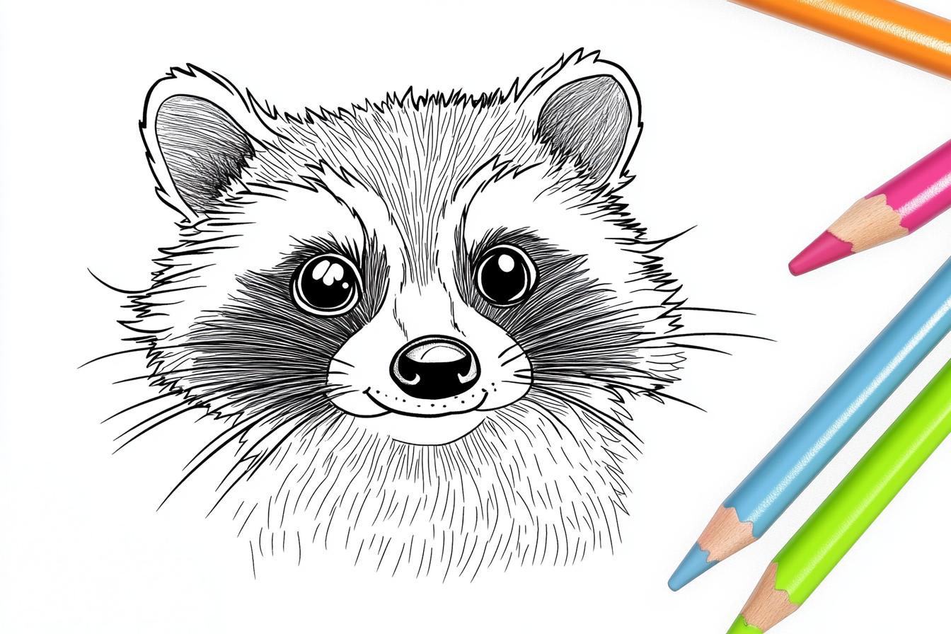 Free Printable PDF Racoon Coloring Pages