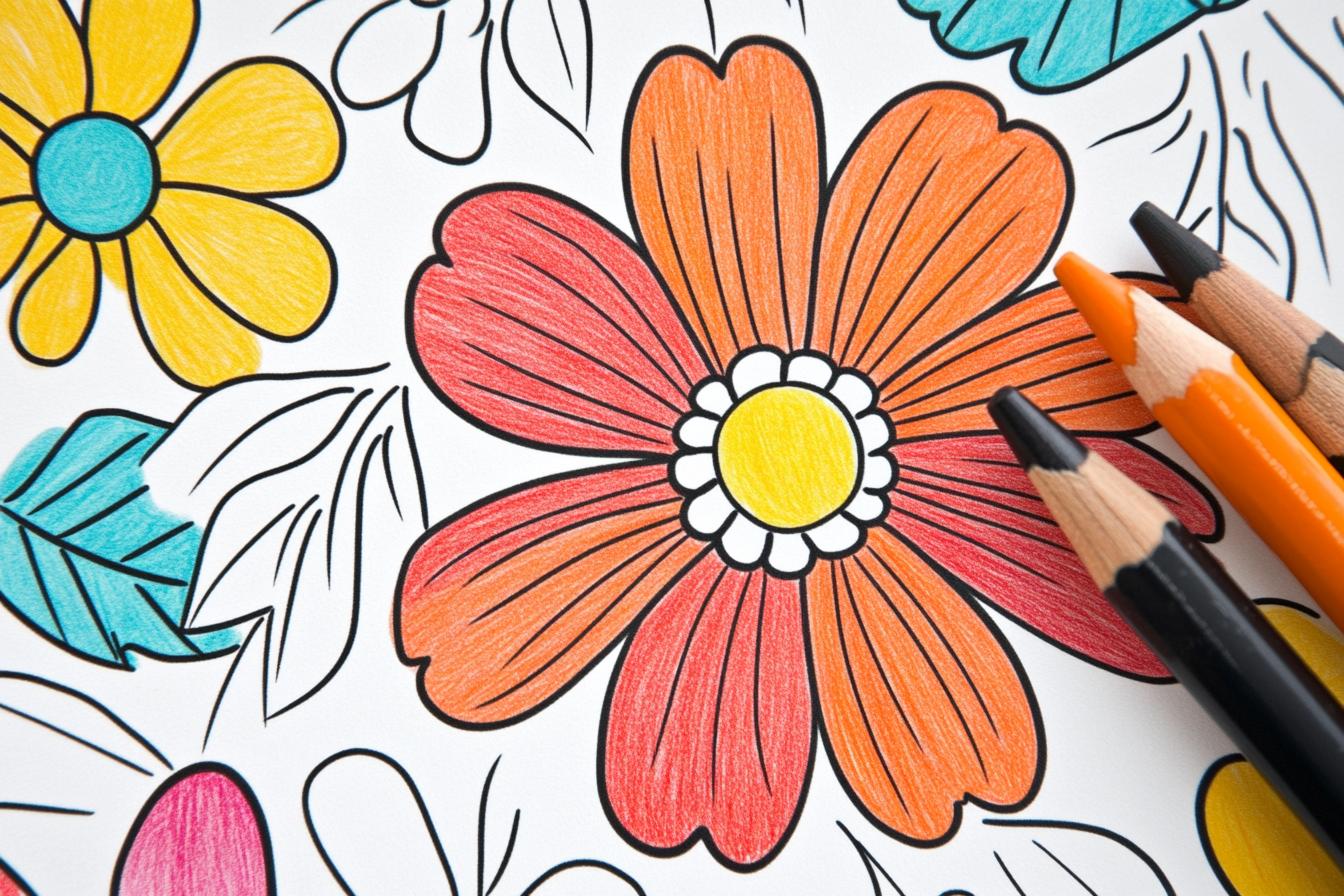 Free Printable PDF Realistic Flower Coloring Pages