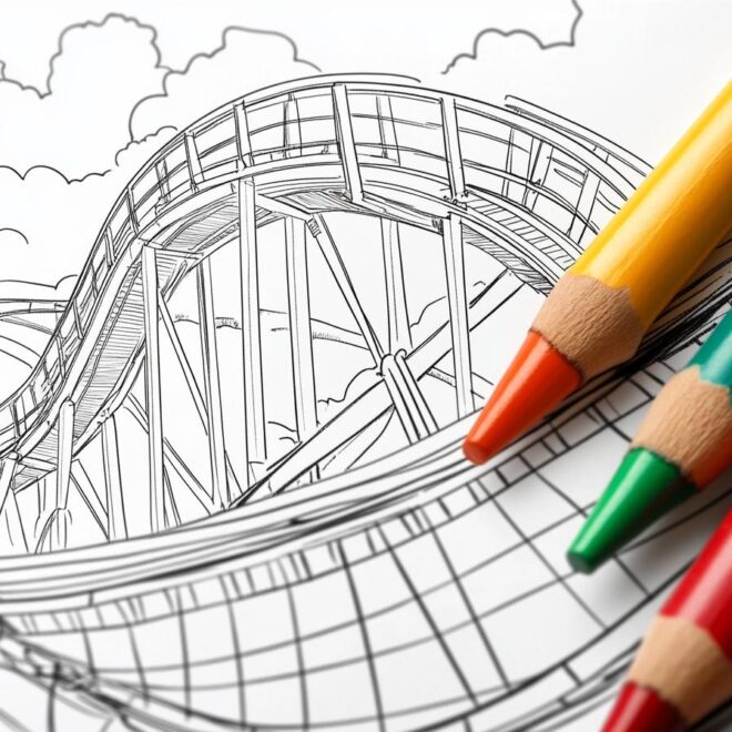 Roller Coaster Coloring Pages : Fun & Educational Activity for Kids