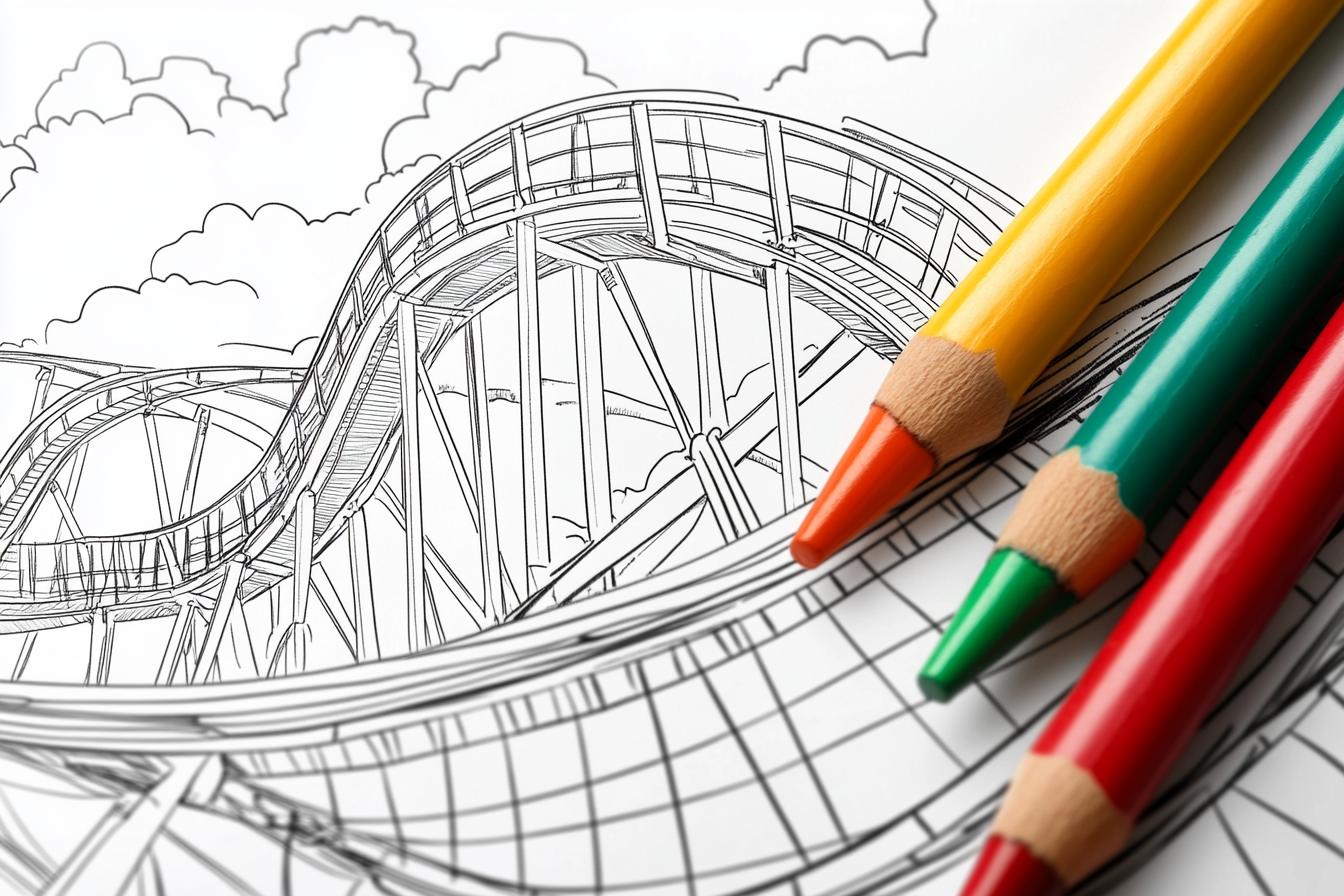 Free Printable PDF Roller Coaster Coloring Pages