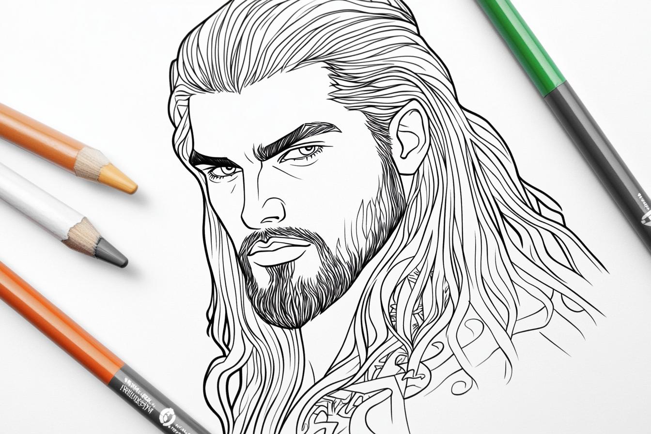 Free Printable PDF Roman Reigns Coloring Pages