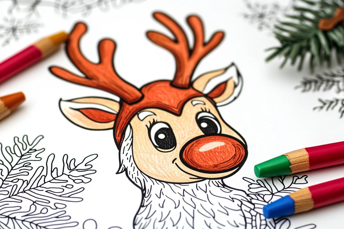 Free Printable PDF Rudolph Coloring Pages