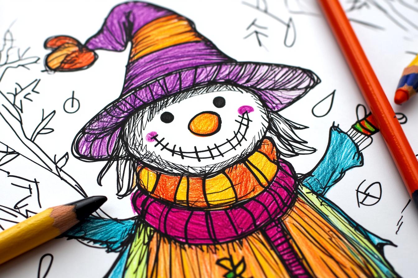 Free Printable PDF Scarecrow Coloring Pages