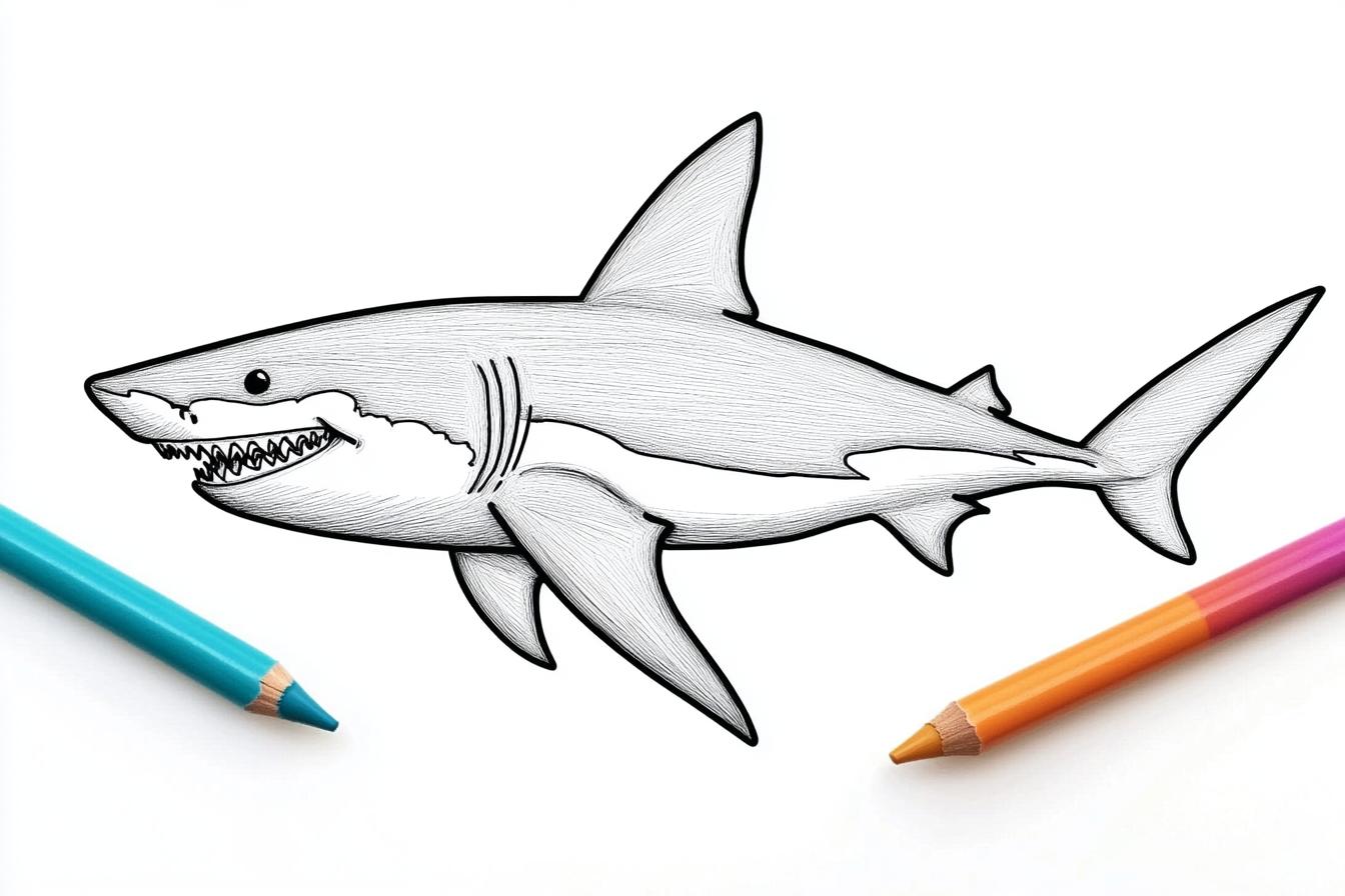 Free Printable PDF Shark Coloring Pages