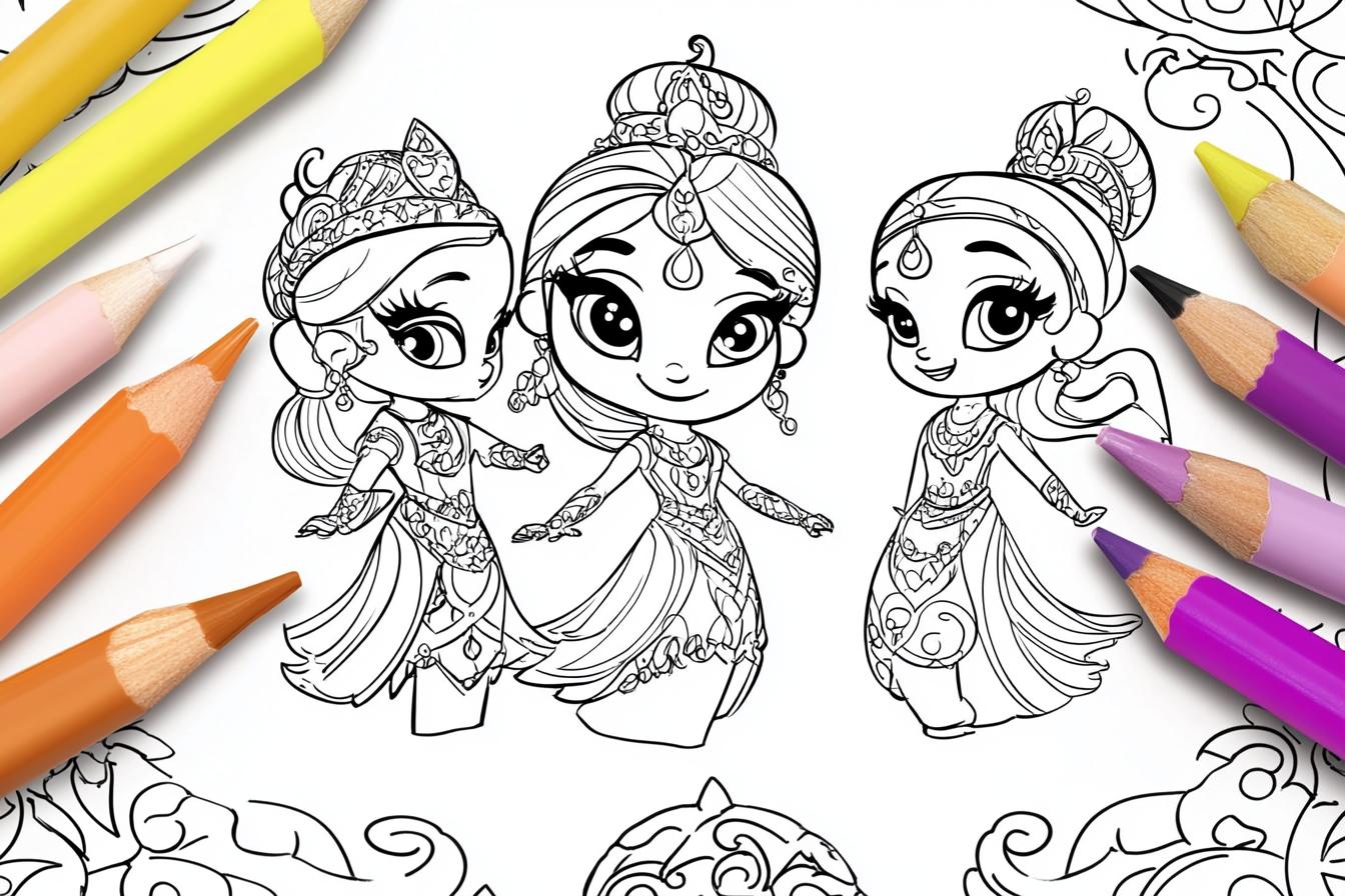 Free Printable PDF Shimmer And Shine Coloring Pages