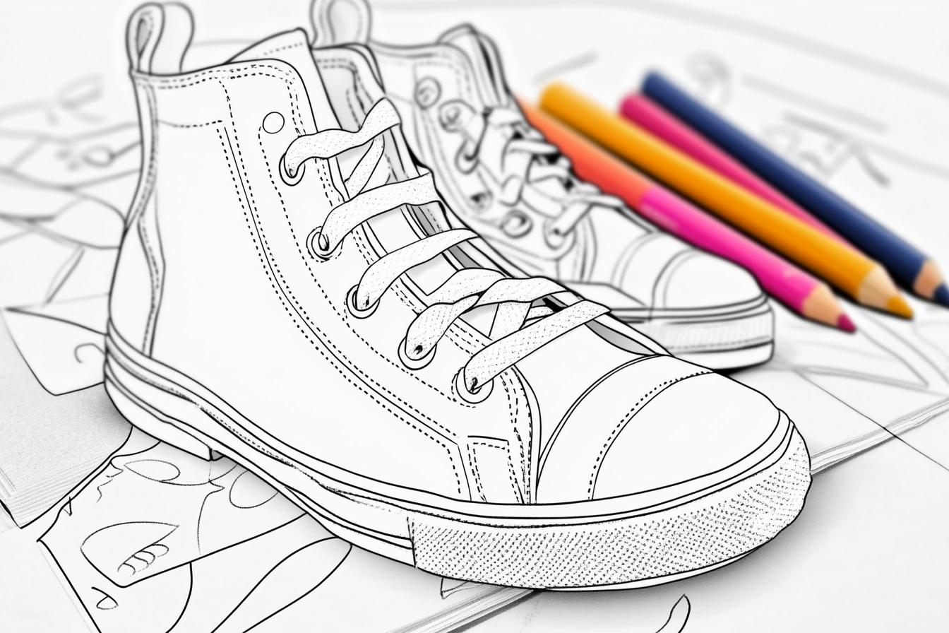 Free Printable PDF Shoe Coloring Pages