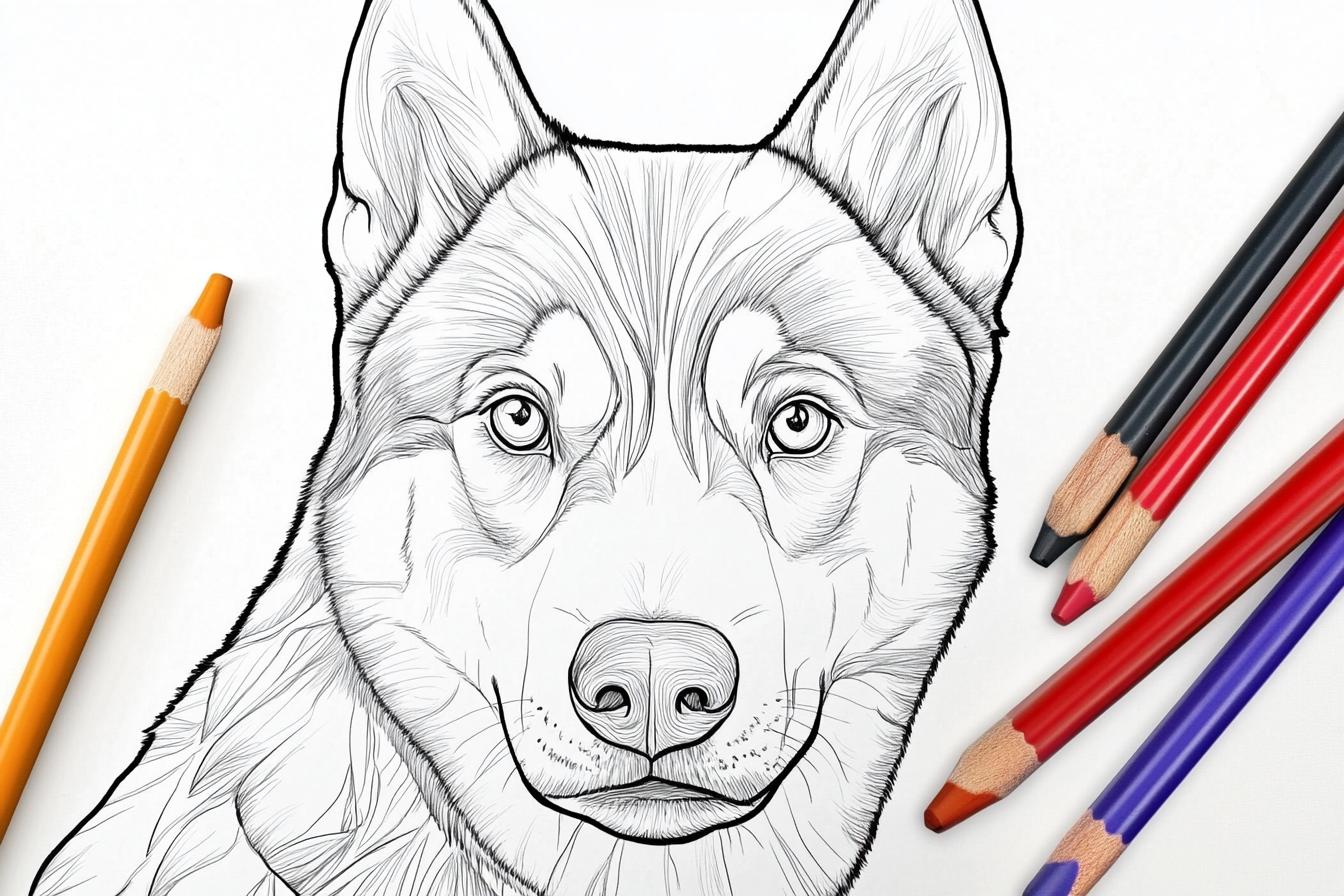 Free Printable PDF Siberian Husky Coloring Pages