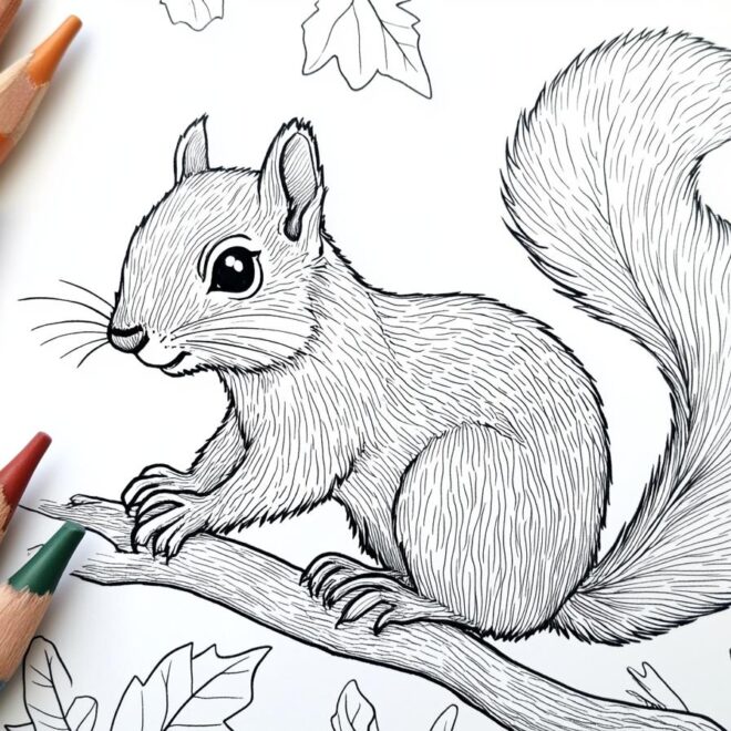 Squirrel Coloring Pages : Fun & Educational Activity for Kids