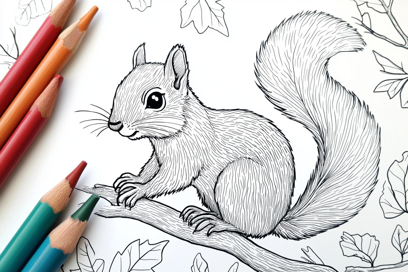 Free Printable PDF Squirrel Coloring Pages