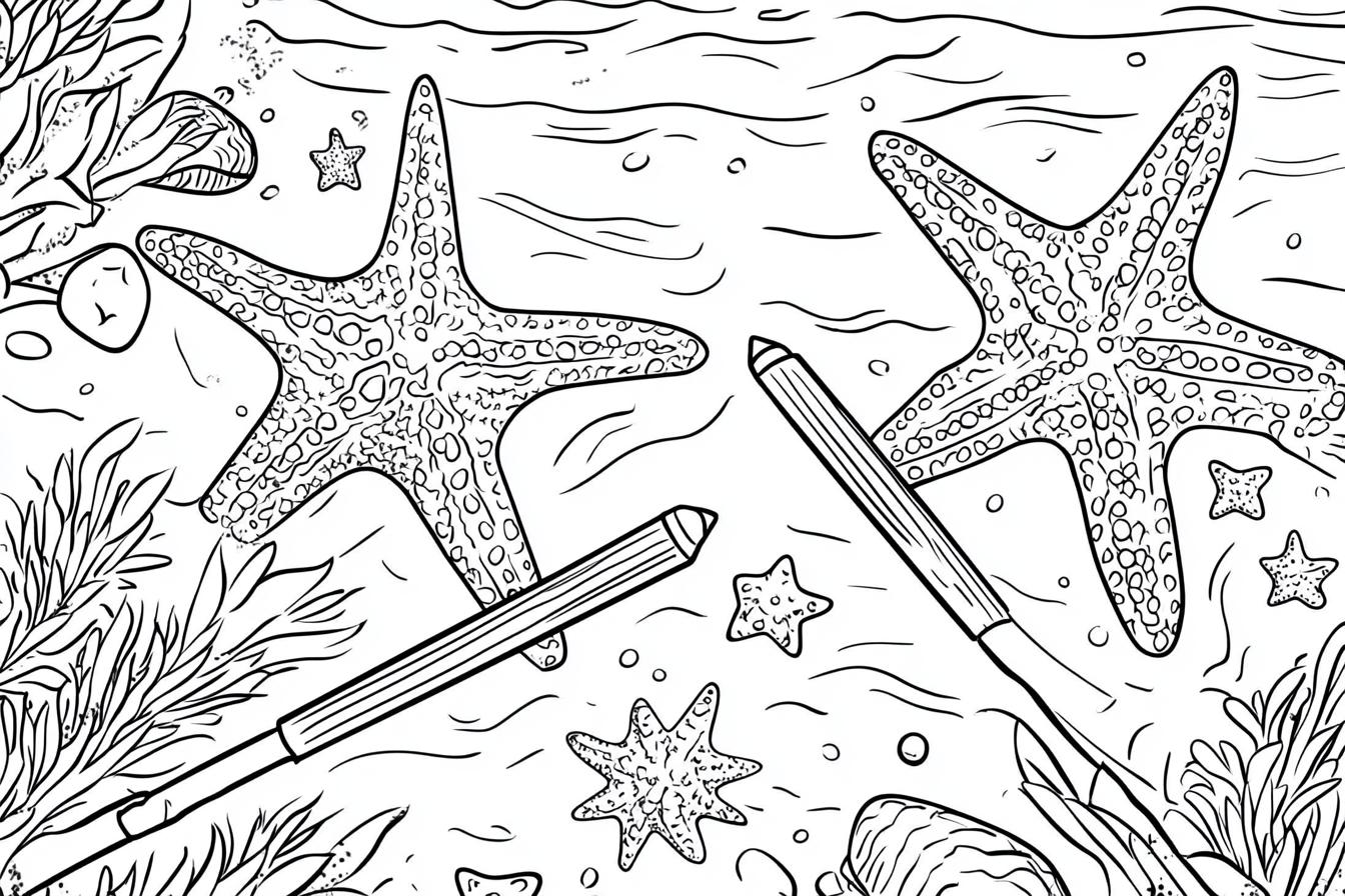 Free Printable PDF Starfish Coloring Pages