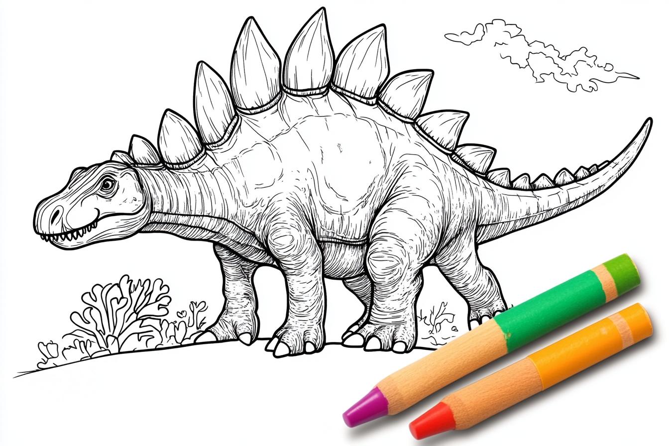 Free Printable PDF Stegosaurus Coloring Pages