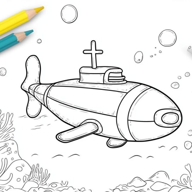 Submarine Coloring Pages : Dive into Ocean Fun and Learning