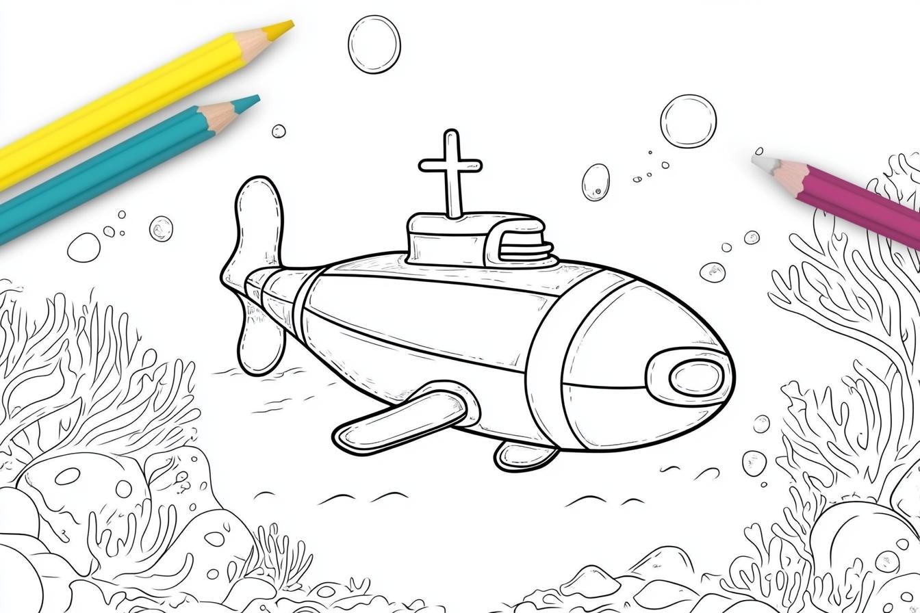 Free Printable PDF Submarine Coloring Pages