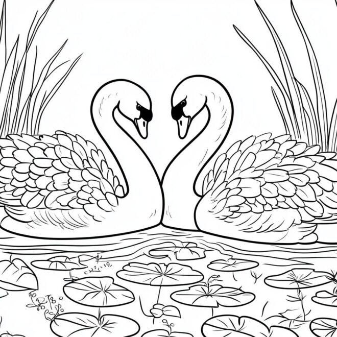 Swan Coloring Pages : Coloring Fun with Swans