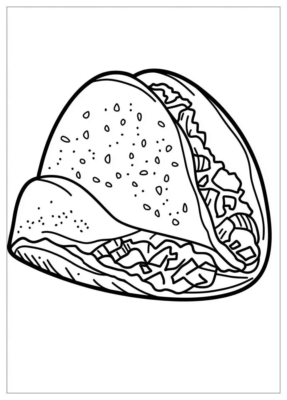 Taco Coloring Pages : Fun and Creative Taco Art for Everyone | CrayonAZ.Com