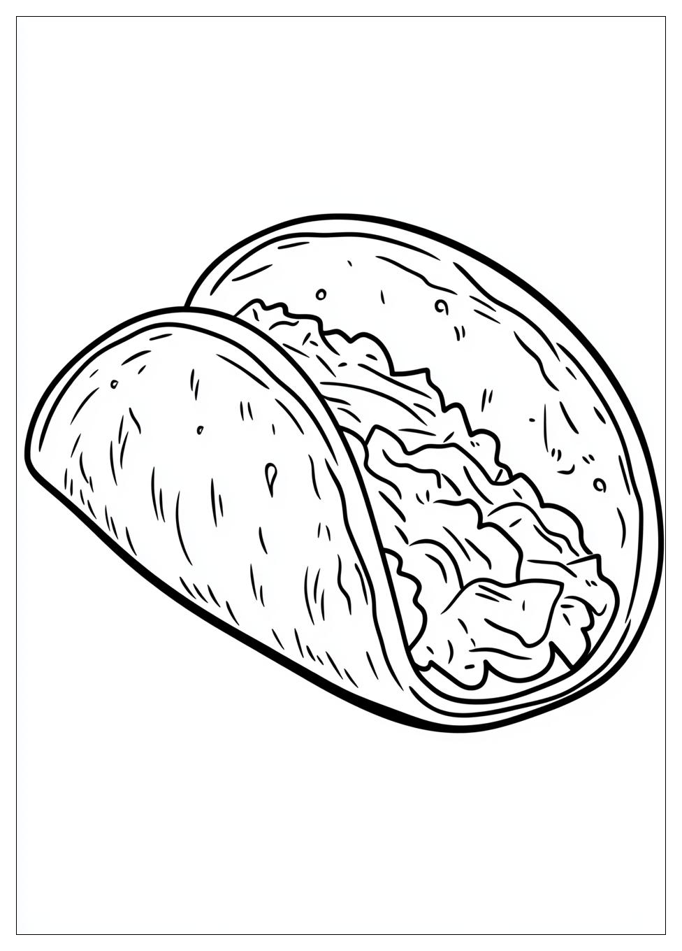 Taco Coloring Pages : Fun and Creative Taco Art for Everyone | CrayonAZ.Com