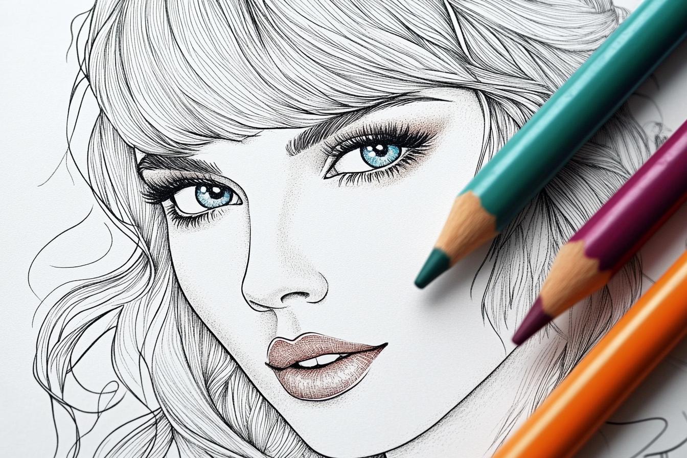 Free Printable PDF Taylor Swift Coloring Pages