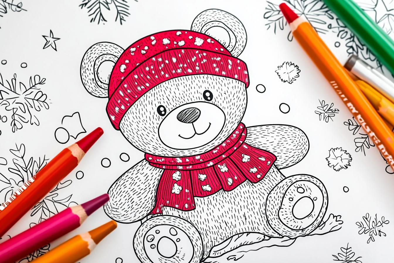 Free Printable PDF Teddy Bear Coloring Pages