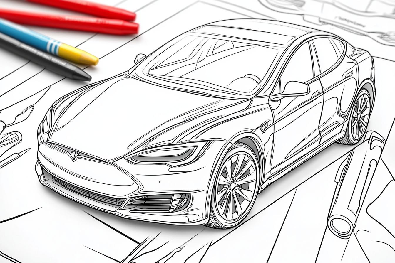 Free Printable PDF Tesla Coloring Pages